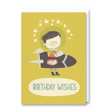 Dreng i fly - Fødselsdagskort & kuvert - Paper & Cloth