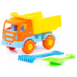 Lastbil med rive og skovl 17 cm - Udeleg - Assorterede farver