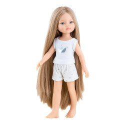 Lyshåret Manica dukke med ekstra langt hår - 32 cm 