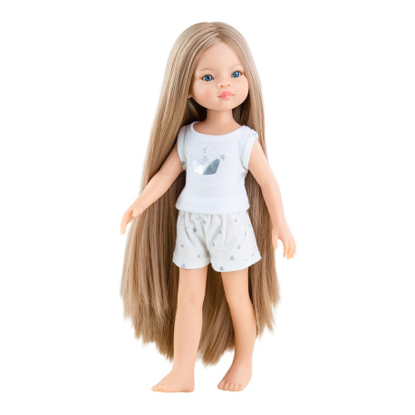 Lyshåret Manica dukke med ekstra langt hår - 32 cm 