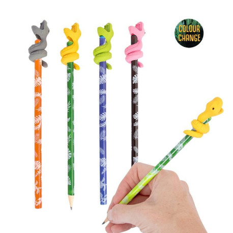 1 stk. blyant der skifter farve med slangeviskelæder - Assorterede farver