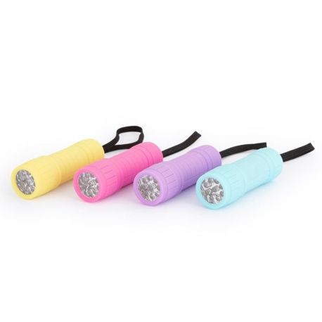 Pastel lommelygte inkl. batterier 9,5 cm - Assorterede farver