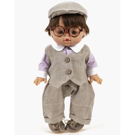 Tommy skjorte, vest & bukser - Peaky-serien dukketøj 34 cm - Minikane