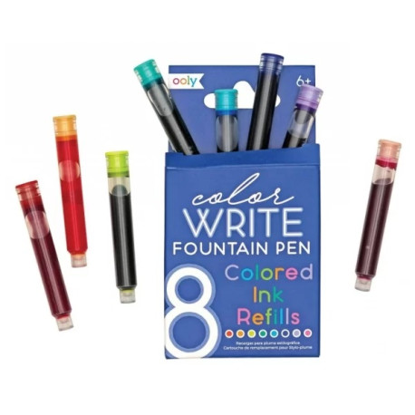 8 stk. farverige refills til Color Write fyldepenne - Ooly