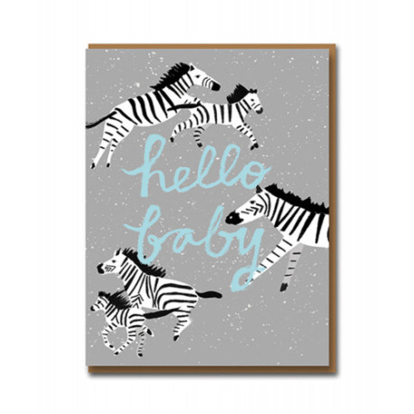Hello Baby Zebra - Barselskort & Kuvert