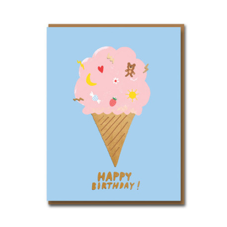 Lækker isvaffel - Fødselsdagskort & kuvert