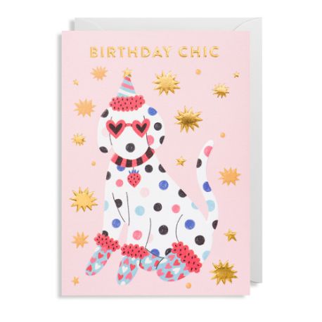 Birthday Chic Prikket Hund - Fødselsdagskort & kuvert - Lagom