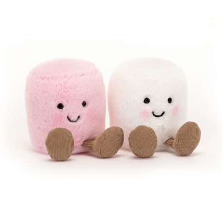 Hvid & Lyserød Marshmallow - Amuseable bamser 15 cm - Jellycat