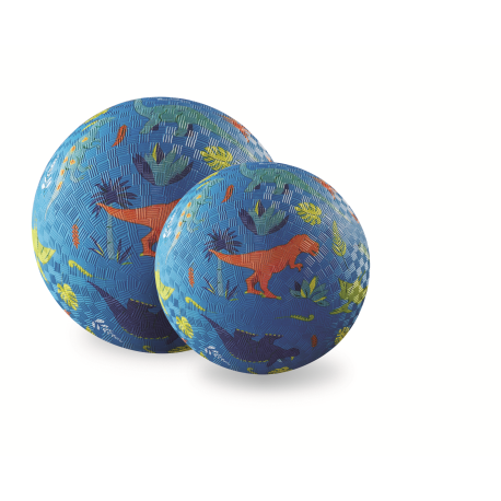 Blå bold med dinosaurer - Stor 18 cm - Crocodile Creek
