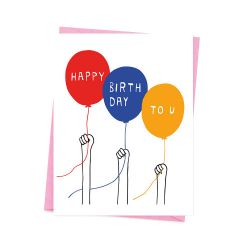 Birthday balloner - Fødselsdagskort & kuvert - Ashkahn
