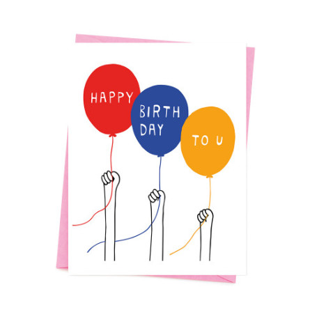 Birthday balloner - Fødselsdagskort & kuvert - Ashkahn