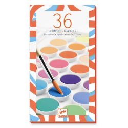 Regnbuen - 36 vandfarver & pensel - Djeco