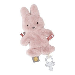 Fluffy Pink nusseklud med sutteholder & nulrebånd - Miffy