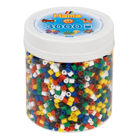 Klassisk farvemix - 3000 stk. midi perler i bøtte - Hama