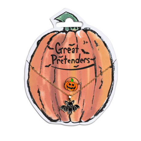 Flagermus halskæde & græskar ring - Halloween - Great Pretenders