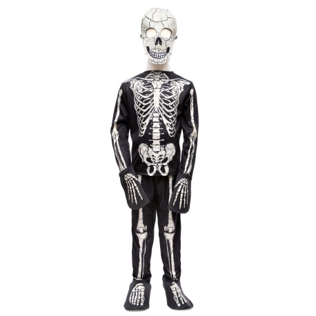 Selvlysende skelet kostume m. maske - Udklædning (3-4 år) - Great Pretenders