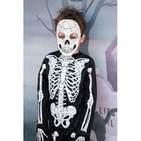 Selvlysende skelet kostume m. maske - Udklædning (7-8 år) - Great Pretenders