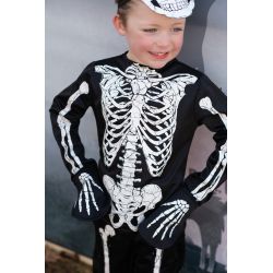 Selvlysende skelet kostume m. maske - Udklædning (5-6 år) - Great Pretenders