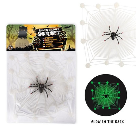 Selvlysende spindelvæv med edderkop & sugekopper