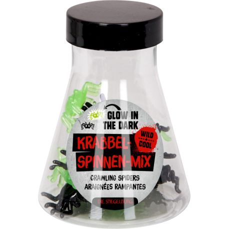 Kravlende selvlysende edderkopper i glas - Spiegelburg