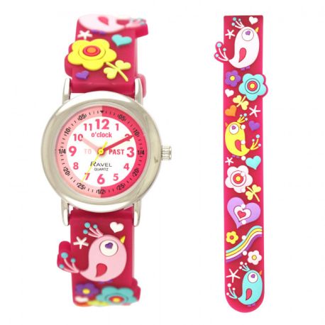Pink Summer tweets børneur - Silicone rem