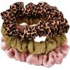3 stk. scrunchies, guld, lyserød og leopard - Spiegelburg 
