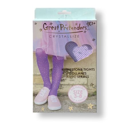 Lilla leggings med rhinsten (3-8 år) - Great Pretenders