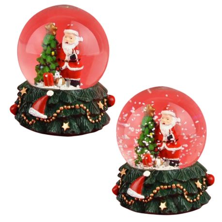 Julemand med juletræ snekugle (6 cm)