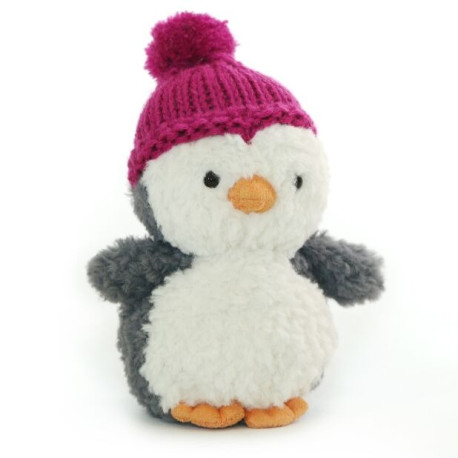 Pingvin med pink hue - Wee Winter bamse 14 cm - Jellycat