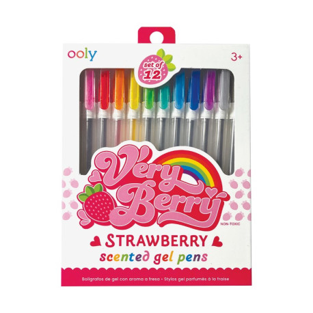 12 stk. Very Berry gel pens med frugt duft - Ooly