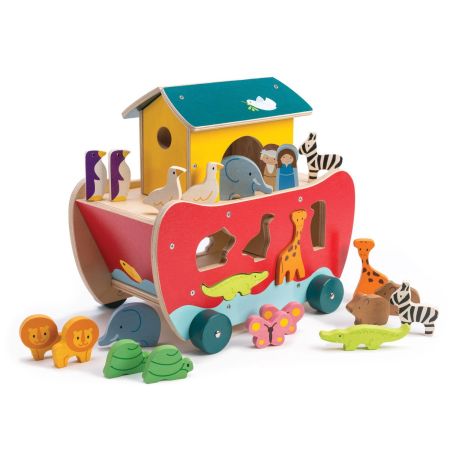 Noahs ark stor puttekasse med hjul - 21 dele - Tender Leaf