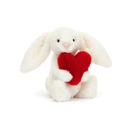 Love kanin - Lille Bashful bamse m. hjerte 18 cm - Jellycat