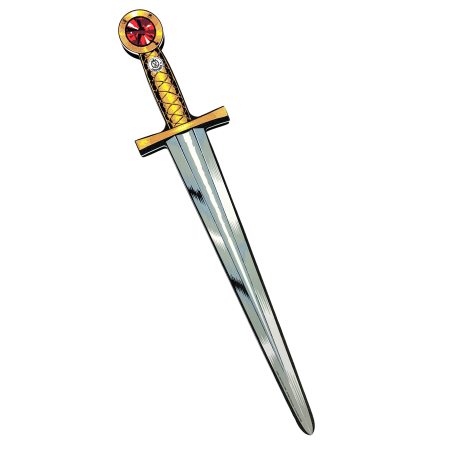 Sølv og guld sværd med rød sten - EVA-skum - Liontouch