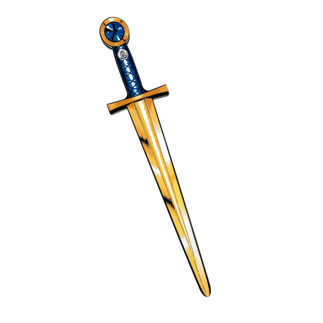 Guld og blåt sværd med blå sten - EVA-skum - Liontouch
