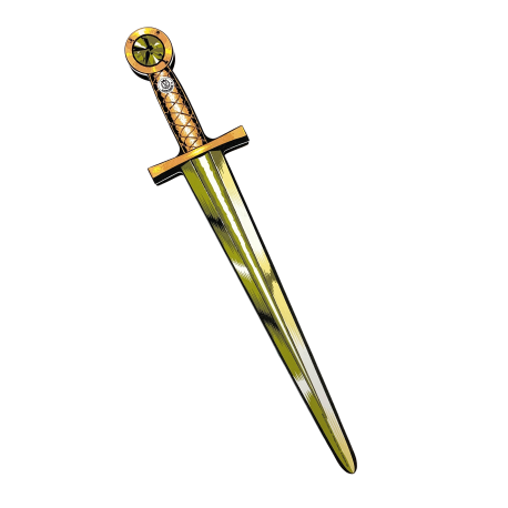 Grønt og guld sværd med grøn sten - EVA-skum - Liontouch