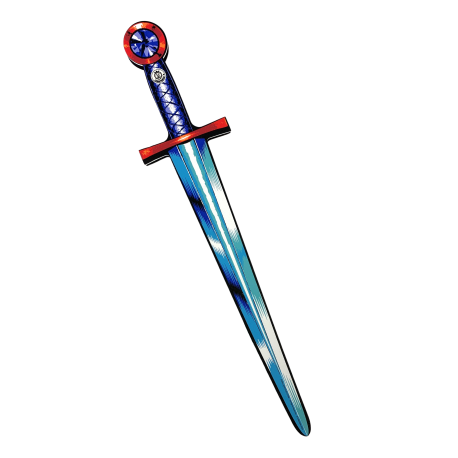 Blåt og rødt sværd med blå sten - EVA-skum - Liontouch