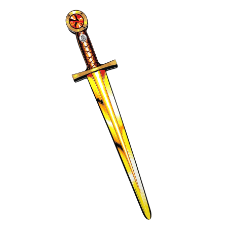 Guld og orange sværd med rød sten - EVA-skum - Liontouch