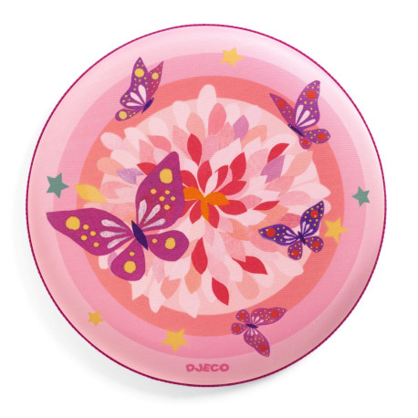 Pink frisbee med sommerfugle - 20 cm
