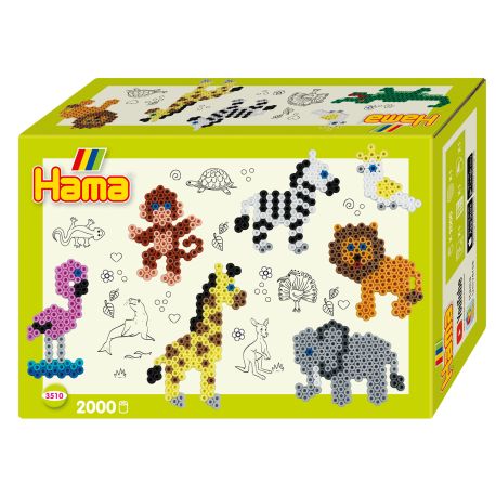 Small World Zoo - Gaveæske med 2000 midi perler - Hama