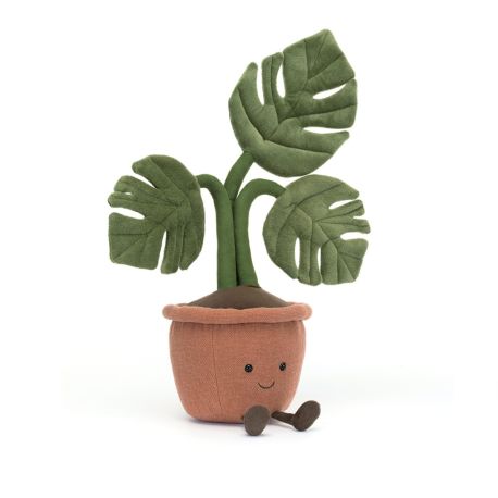 Monstera plante - Stor Amusable bamse 38 cm