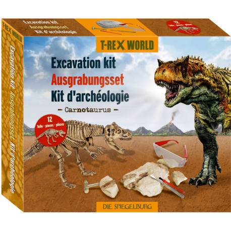 Carnotaurus dinosaur - Stort udgravningssæt (12 dele)