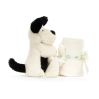 Sort & hvid hund - Bashful nusseklud 34 cm