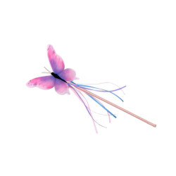 Lilla & pink sommerfugl tryllestav med glimmer & frynser