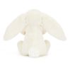 Hvid kanin med gave - Bashful bamse 18 cm