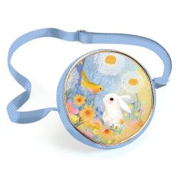 Hvid kanin - Rund skuldertaske 17 cm