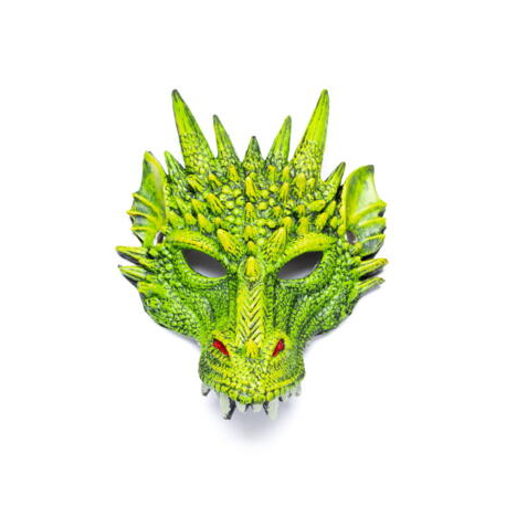 Grøn drage maske - EVA-skum Grøn drage maske - EVA-skum