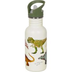 Dinosaur drikkeflaske i stål med vippetud - 500 ml