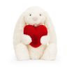 Hvid kanin med hjerte - Original Bashful bamse