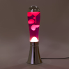 Sølv metallic lavalampe - Pink med hvid lava