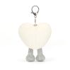 Hvidt Hjerte - Nøglering & vedhæng til taske 16 cm